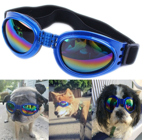 QUMY Dog Goggles Eye Wear Protection Waterproof Pet Sunglasses for Dogs About Over 15 lbs 