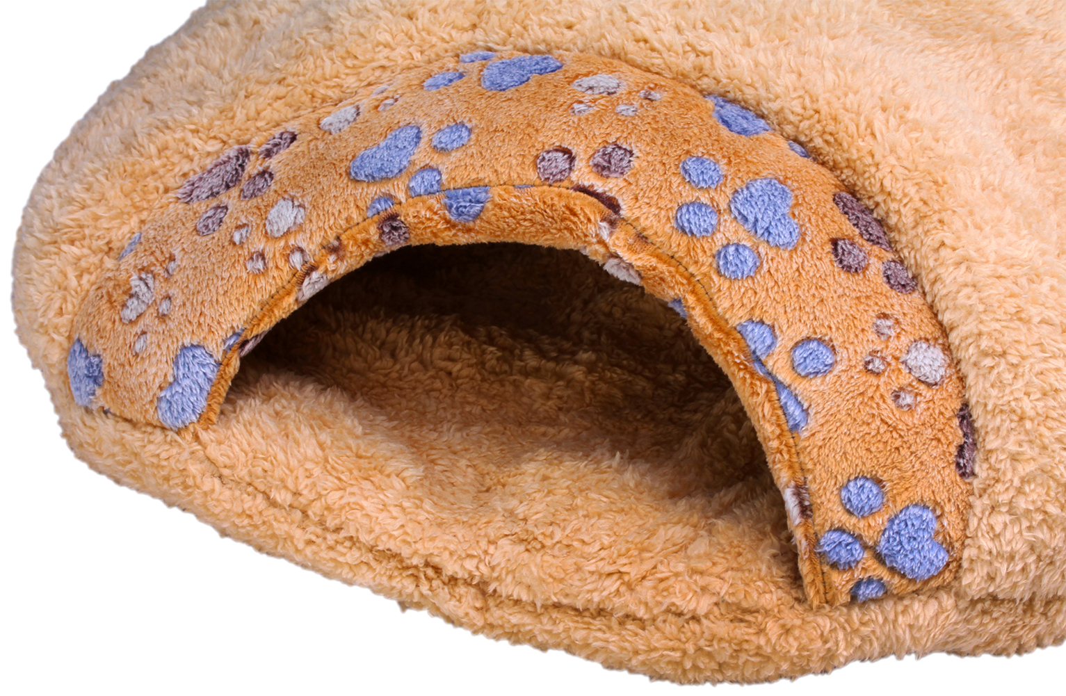 Monba Cat Cave Bed Igloo,Warm Kitten Bed with Detachable Cushion,Cat Sleeping Bag Semi-closed Cat House Washable,Pet Bed Nest for Cat Small Dog-Pumpkin