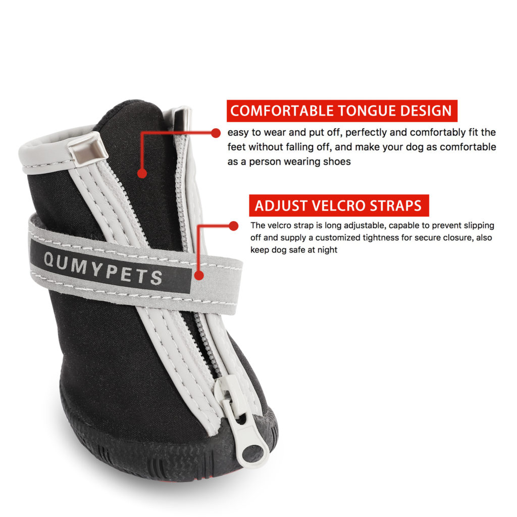 QUMY Small Dog Boots Waterproof Rain Winter Snow Shoes for Puppy Dog